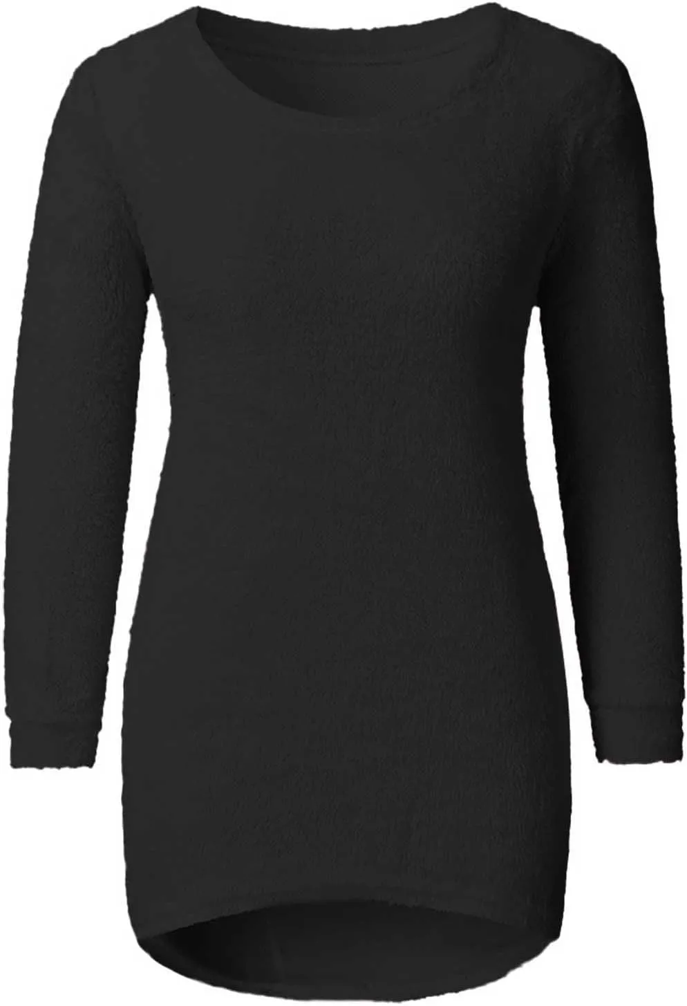 Womens Crewneck Tops Sweatshirt Fluffy Fuzzy Jumper Sweater for Women Fashionable Long Sleeve Pullovers Loose Tops
