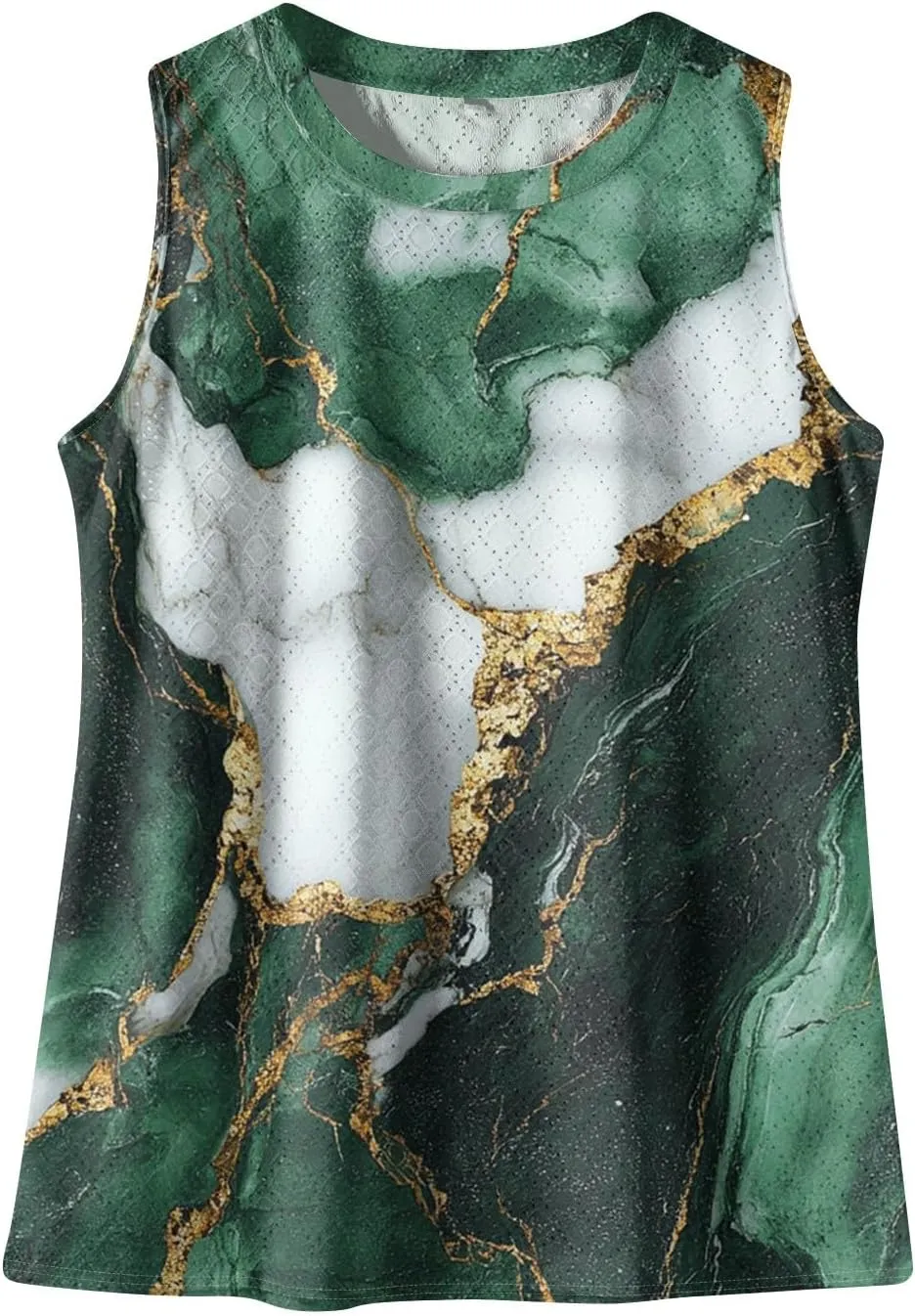Womens Flower Print Crewneck Tank Tops Graphic Curved Hem Sleeveless Tops Summer Casual Loose Fit Shirts 2025