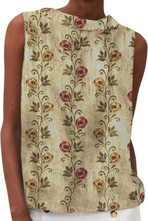 Womens Linen Crop Tank Tops Casual Cute Summer Sleeveless Shirts Cropped Cotton Linen Tops Loose Fit Blouse Vest