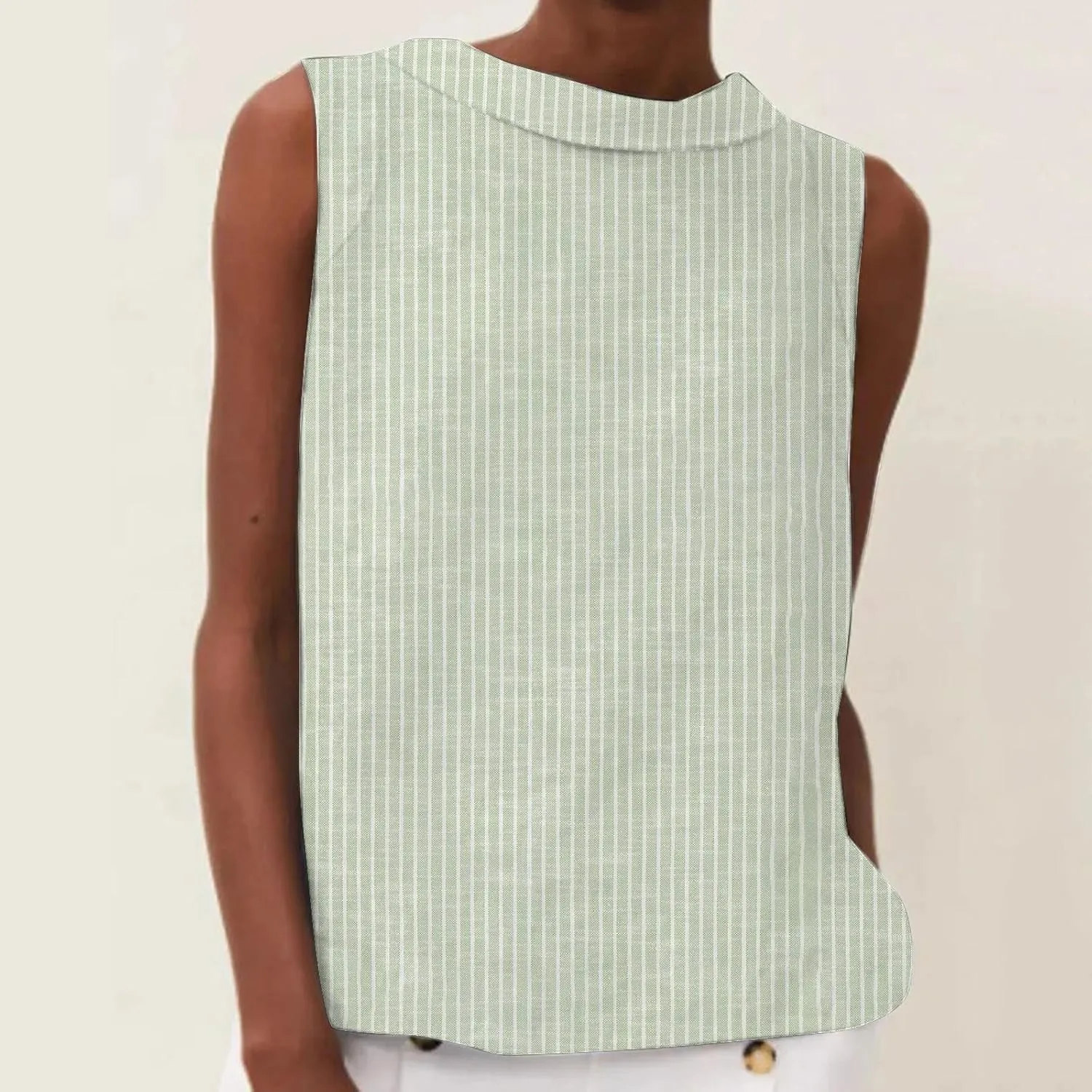 Womens Linen Crop Tank Tops Casual Cute Summer Sleeveless Shirts Cropped Cotton Linen Tops Loose Fit Blouse Vest