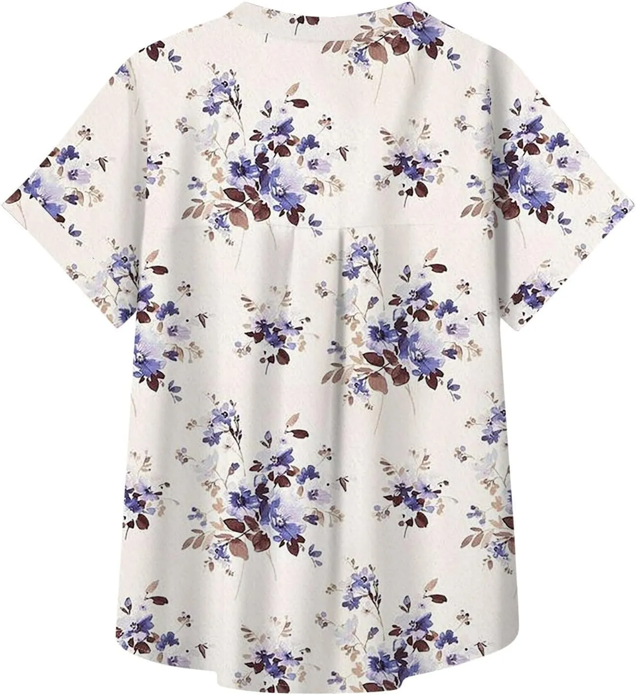 Womens Linen Tops Cotton Womens Short Sleeve Shirts V Neck Collared Down Blouse Tops Oversized Button Down Shirt