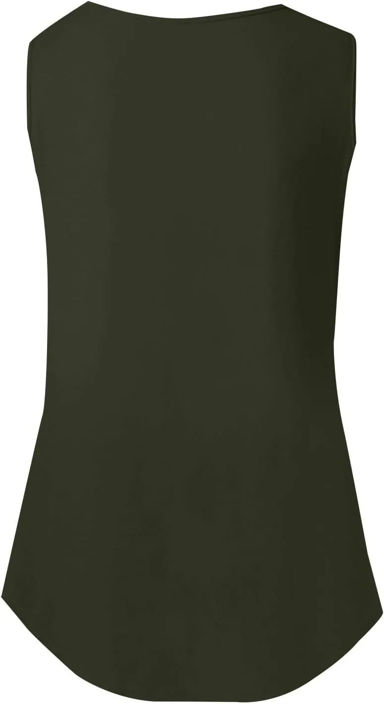 Womens Loose Fit Casual Flowy Tank Tops 2D Printed Casual Loose and Versatile Vest Suspender Plus Sleeveless Shirts