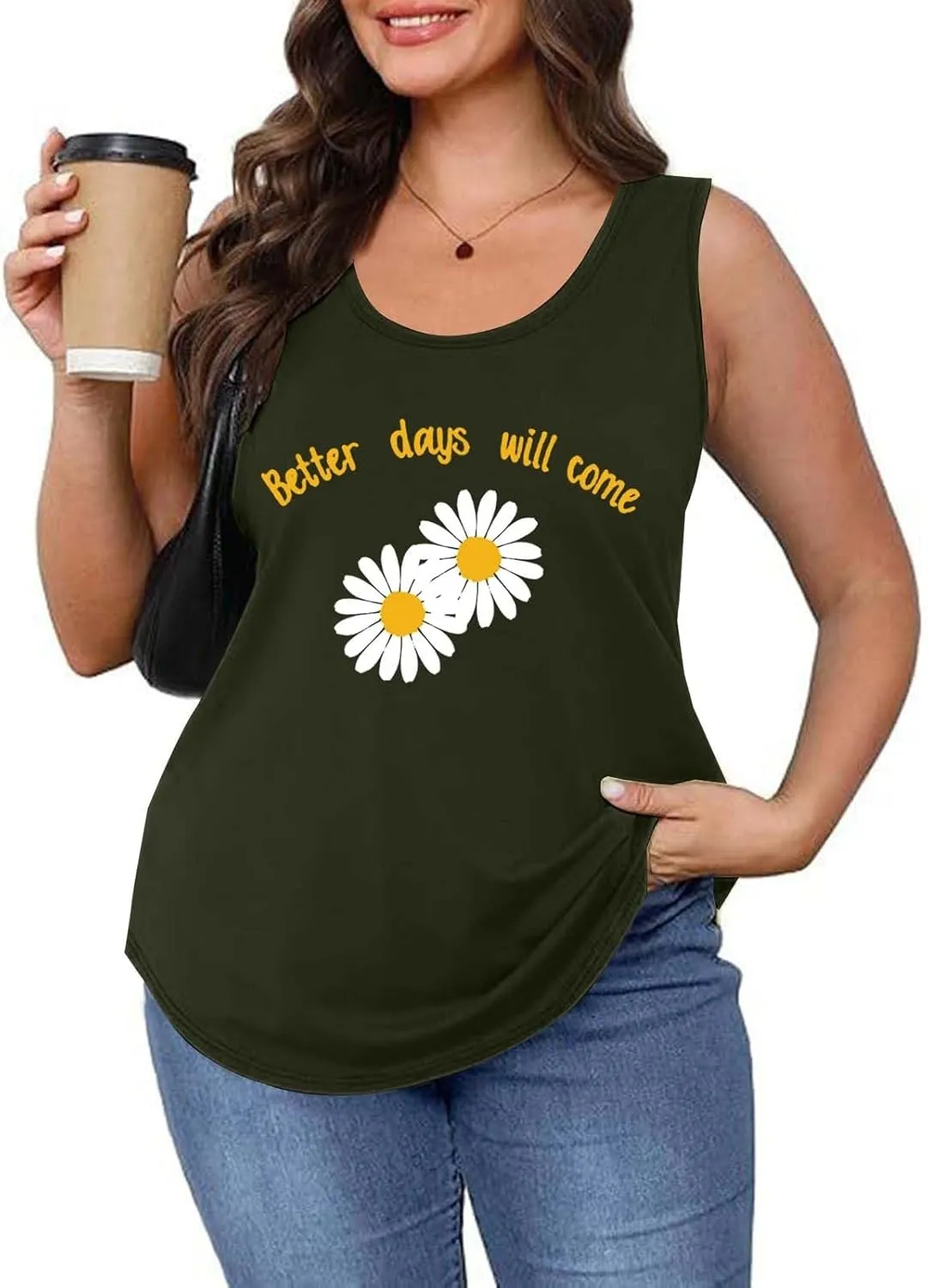 Womens Loose Fit Casual Flowy Tank Tops 2D Printed Casual Loose and Versatile Vest Suspender Plus Sleeveless Shirts