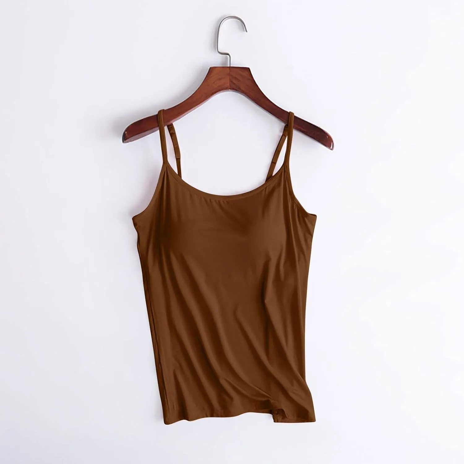 Womens Modal Athletic Tank Tops Summer Spaghetti Strap Built in Bra Crop Vests Fitness Running Yoga Quick-Dry Camisole