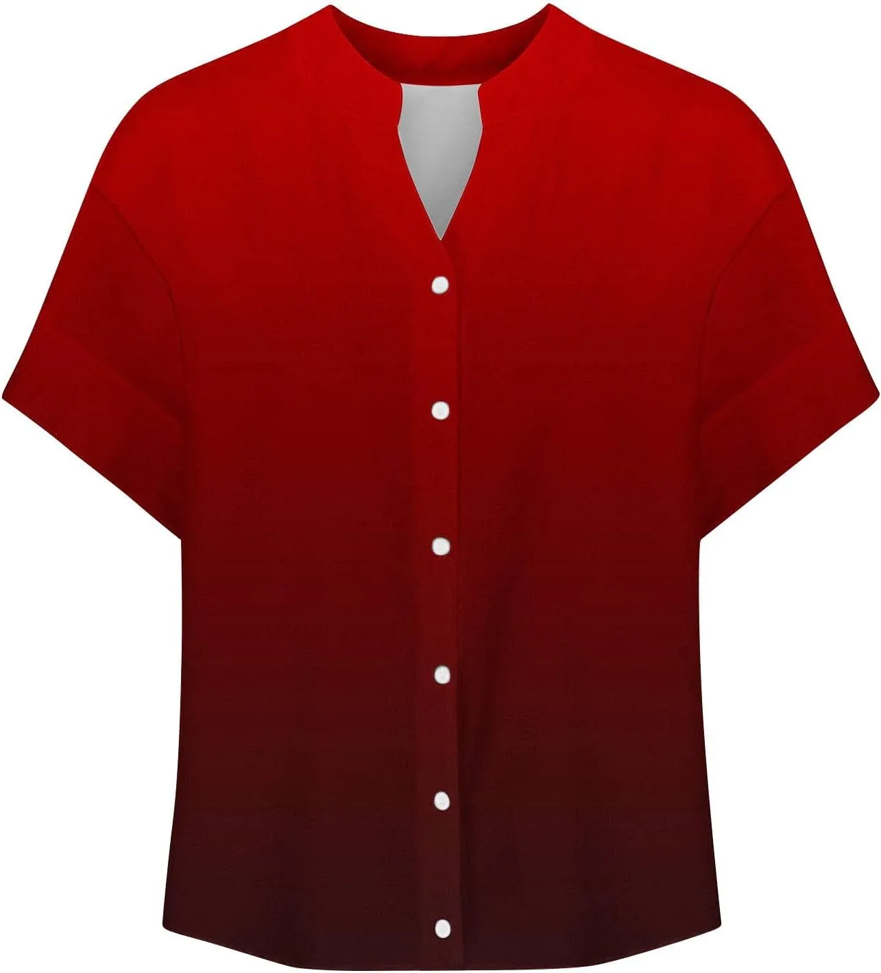 Womens Ombre Summer Shirts Gradient Color Short Sleeve Vacation Tunic Tops Oversized Tshirts V Neck Blouses Tops