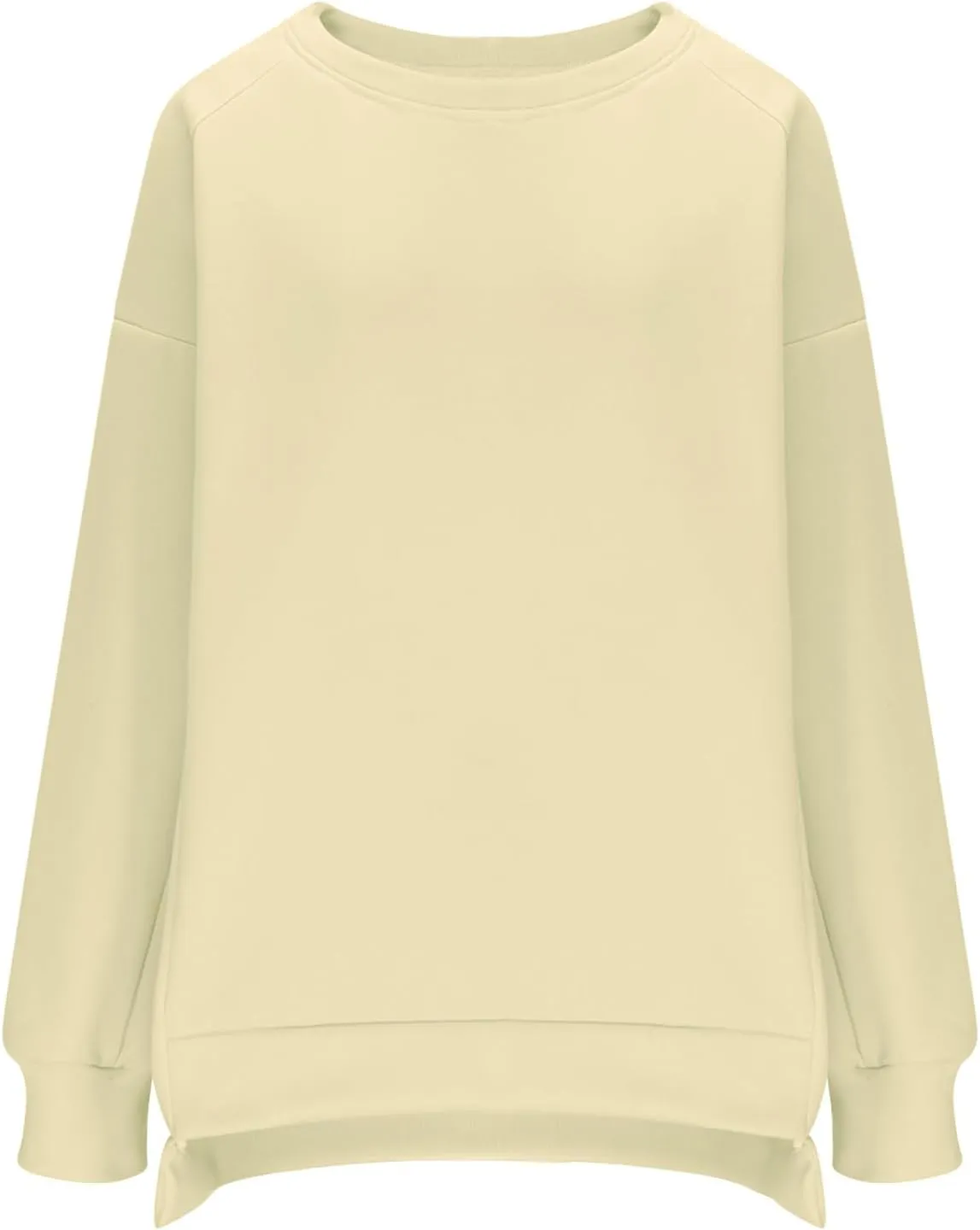 Womens Oversized Crewneck Sweatshirts Long Sleeve High Low Pullover Tops Fall Fashion Tops Winter Comfy Clothes 2024