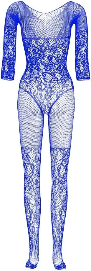 Women's Sexy Bodystocking Strap Bodysuits Thigh Lingerie Fishnet