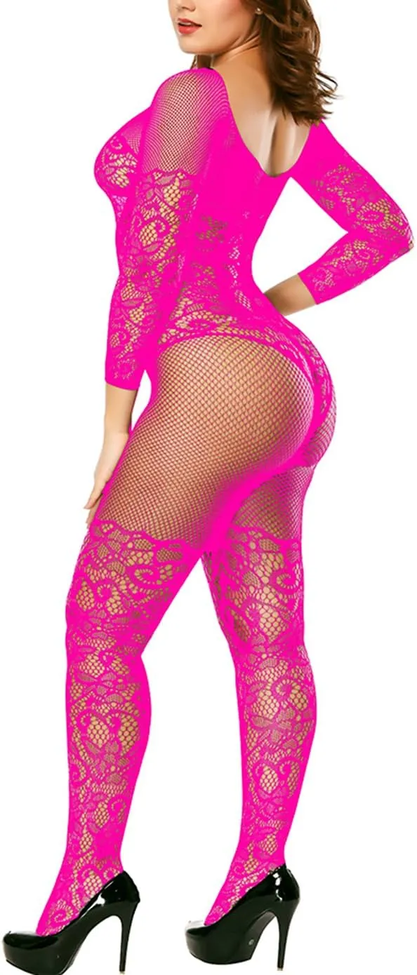 Women's Sexy Bodystocking Strap Bodysuits Thigh Lingerie Fishnet