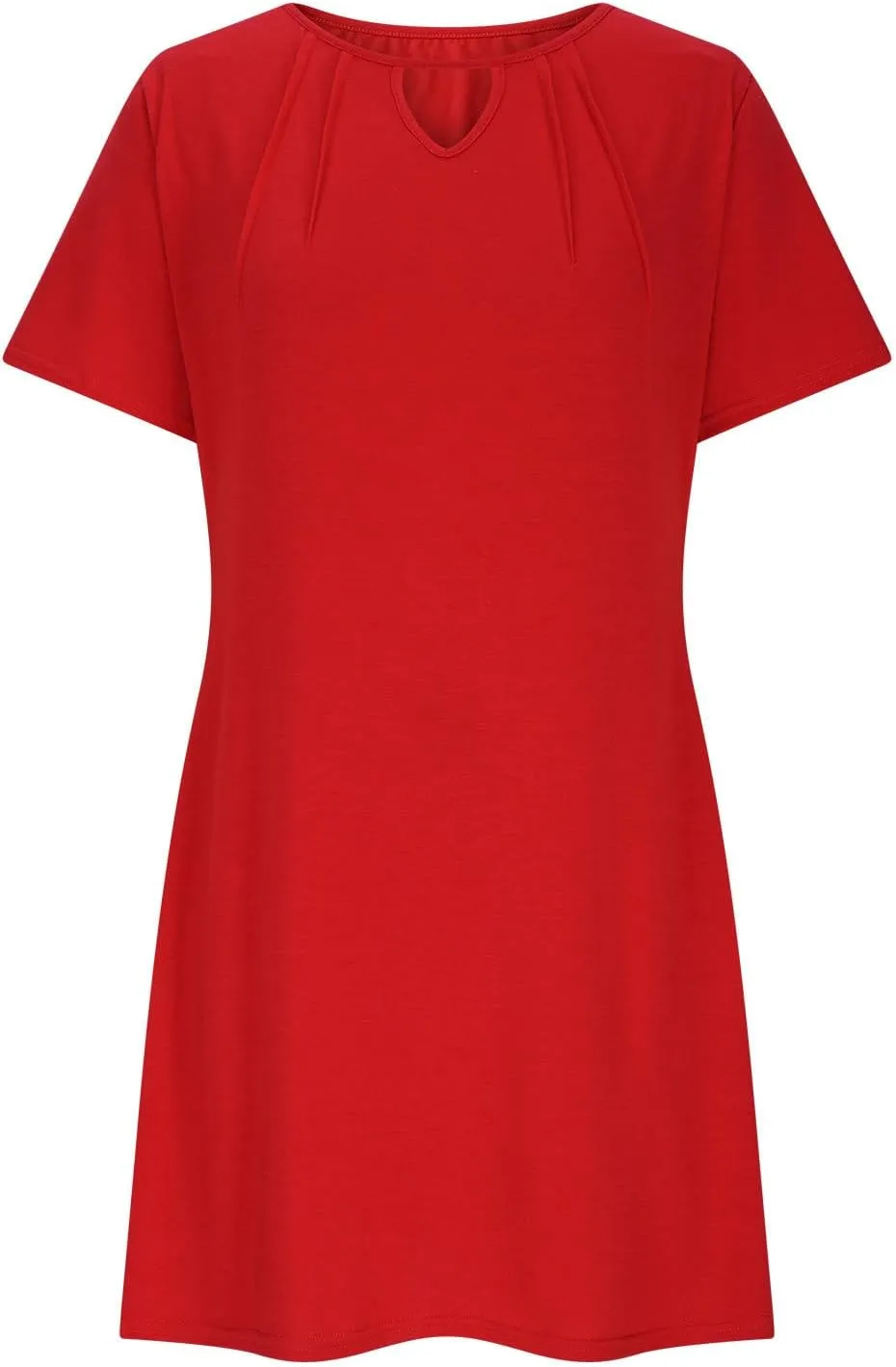 Women's Short Dress Summer Casual Short Sleeve Fashion Hollow Out Round Neck Solid Color Loose Dresses