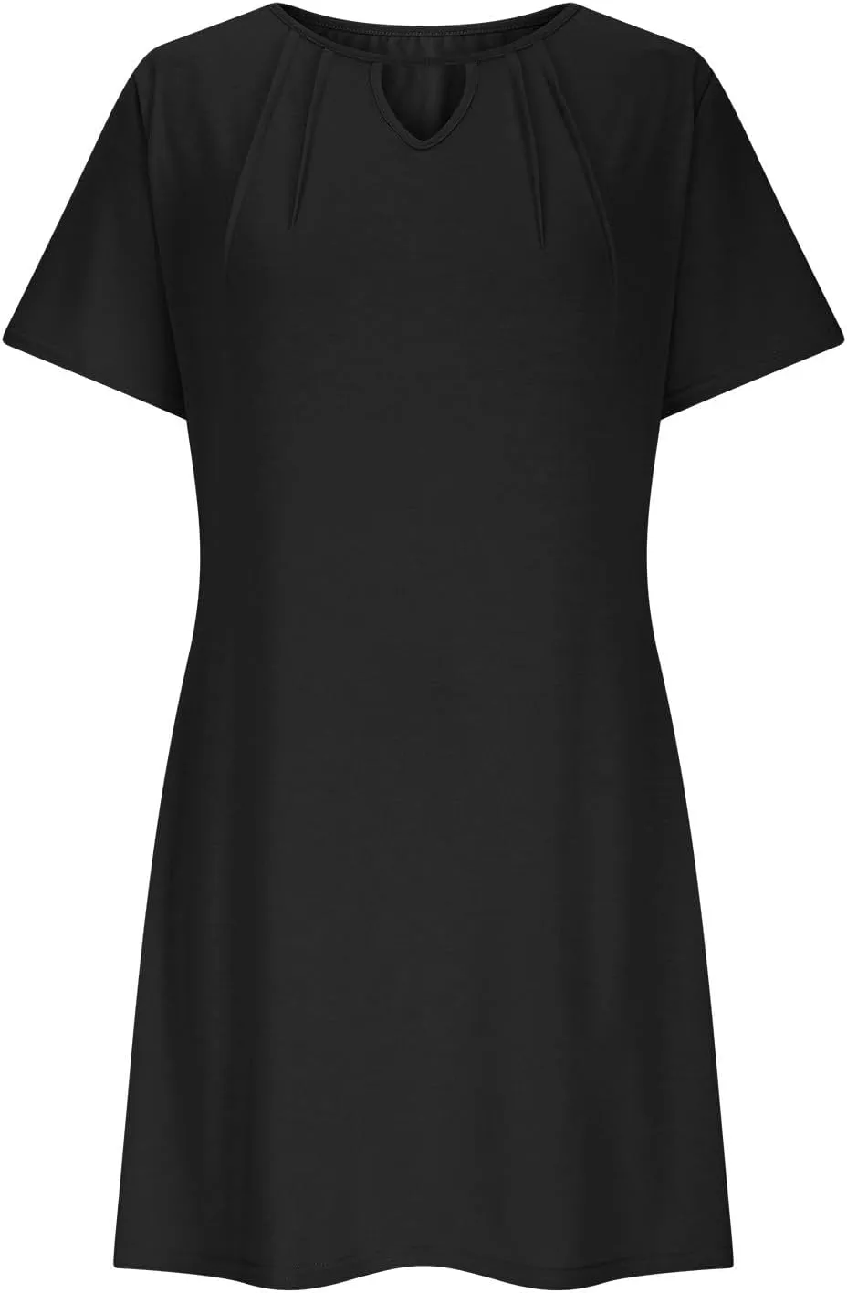 Women's Short Dress Summer Casual Short Sleeve Fashion Hollow Out Round Neck Solid Color Loose Dresses