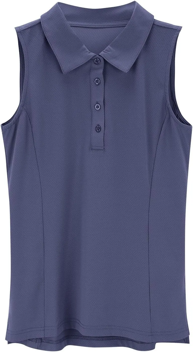Womens Sports Tank Tops Lapel Collar Button Down Sleeveless Tennis Tops Summer Outdoor Workout Lightweight Yoga Vest
