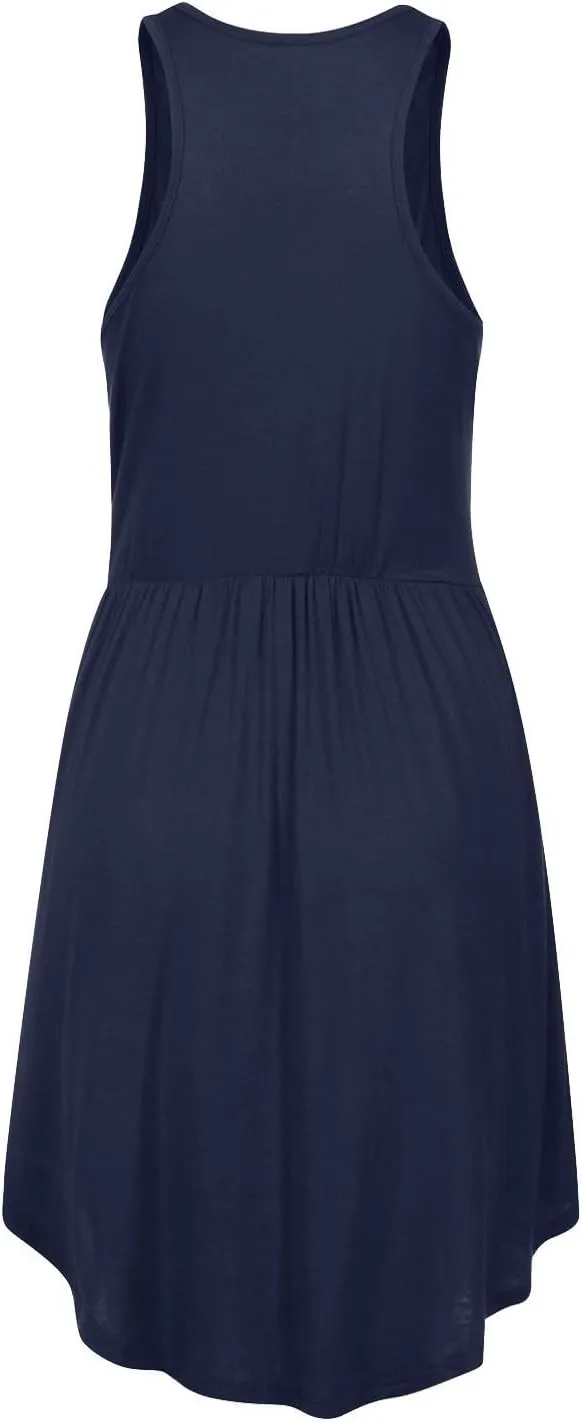 Women's Summer Casual V-Neck Sundresses T-Shirt & Tiered Mini Dresses for Beach/Vacation | Pockets & Petite-Friendly