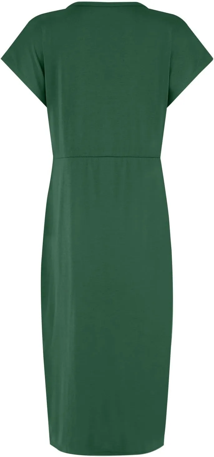 Womens Summer Dresses, Crew Neck Short Sleeve Formal Dresses Ruched Elegant Evening Dresses Sexy Party Maxi Dresses