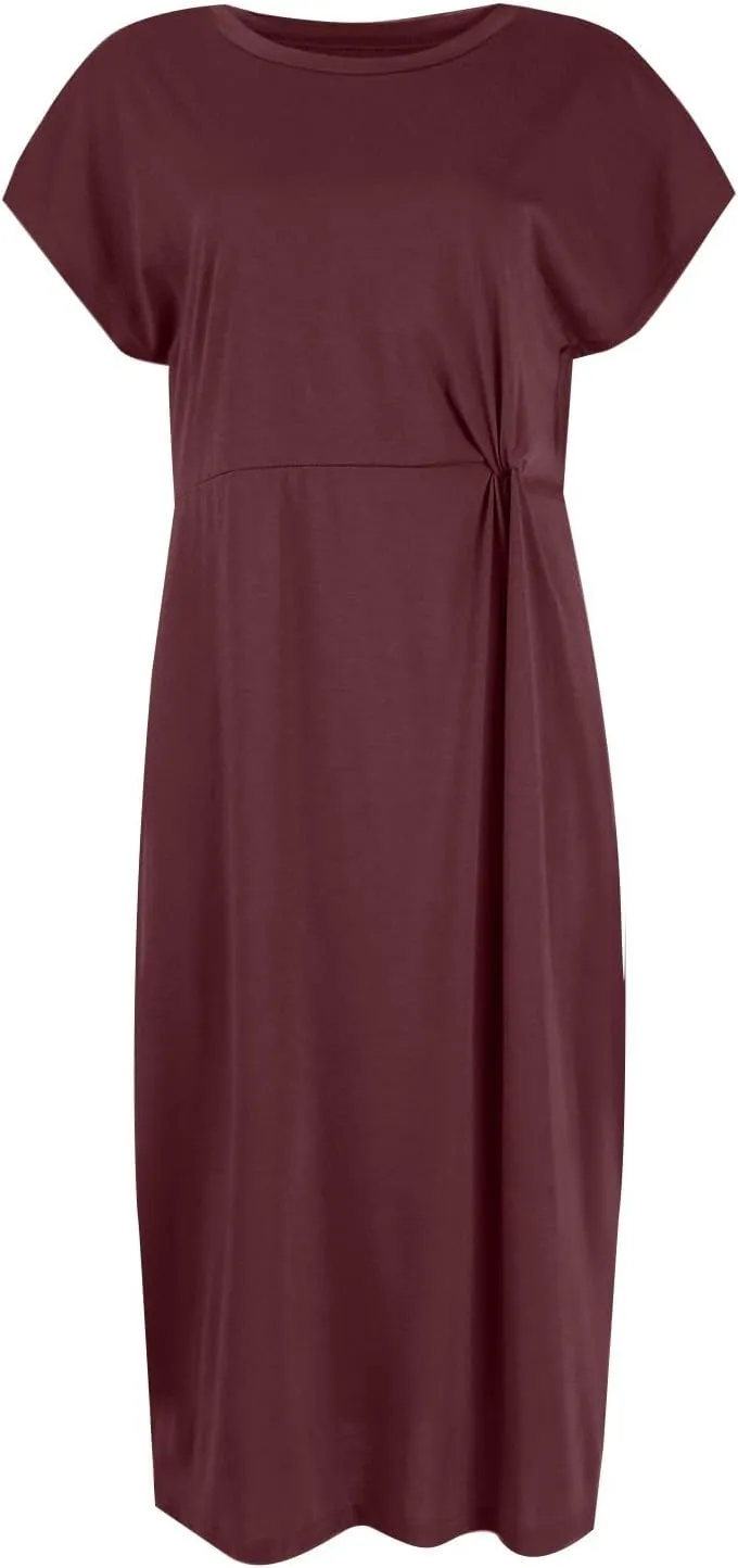 Womens Summer Dresses, Crew Neck Short Sleeve Formal Dresses Ruched Elegant Evening Dresses Sexy Party Maxi Dresses