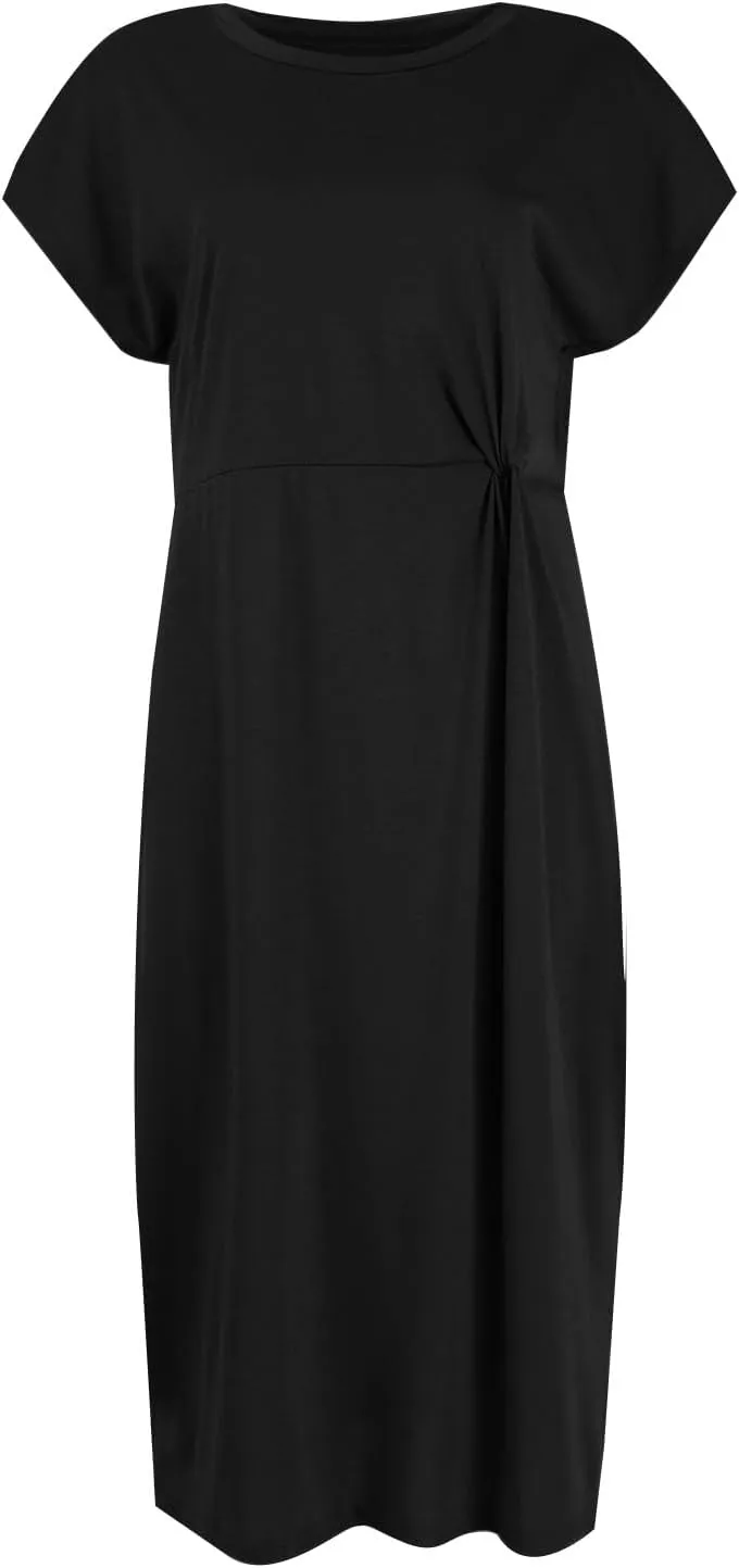 Womens Summer Dresses, Crew Neck Short Sleeve Formal Dresses Ruched Elegant Evening Dresses Sexy Party Maxi Dresses