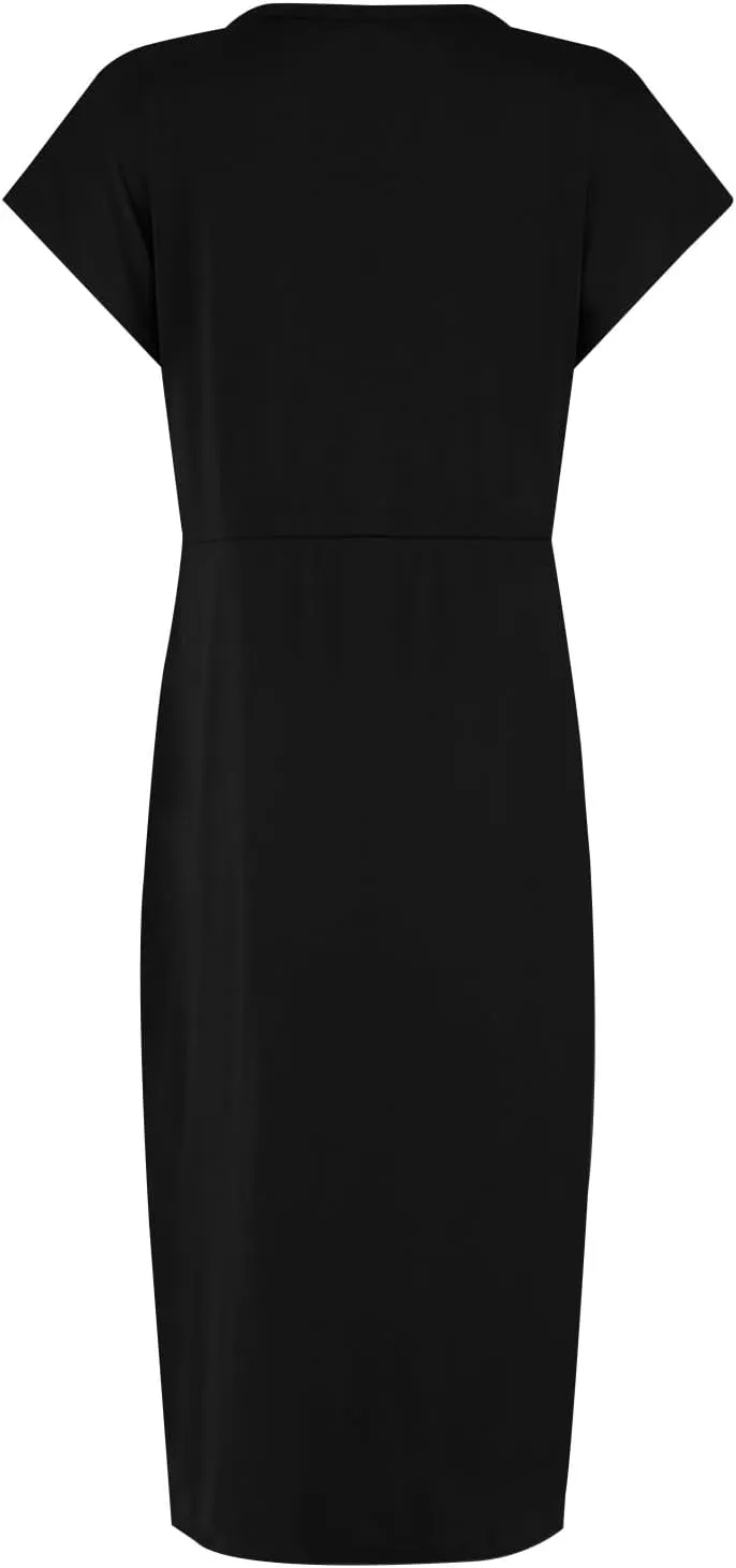 Womens Summer Dresses, Crew Neck Short Sleeve Formal Dresses Ruched Elegant Evening Dresses Sexy Party Maxi Dresses