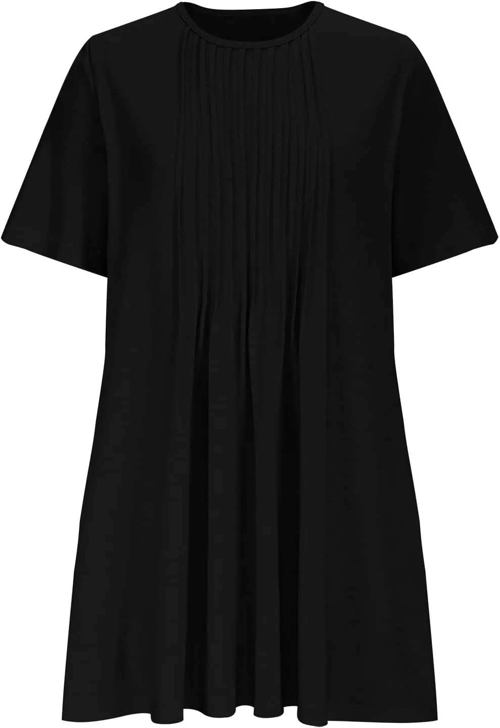 Women's Summer Dresses Pleated Dressy Casual Scooped Neck Beach Vacation T-Shirts Dresses Fashion Short Tunic Dresses