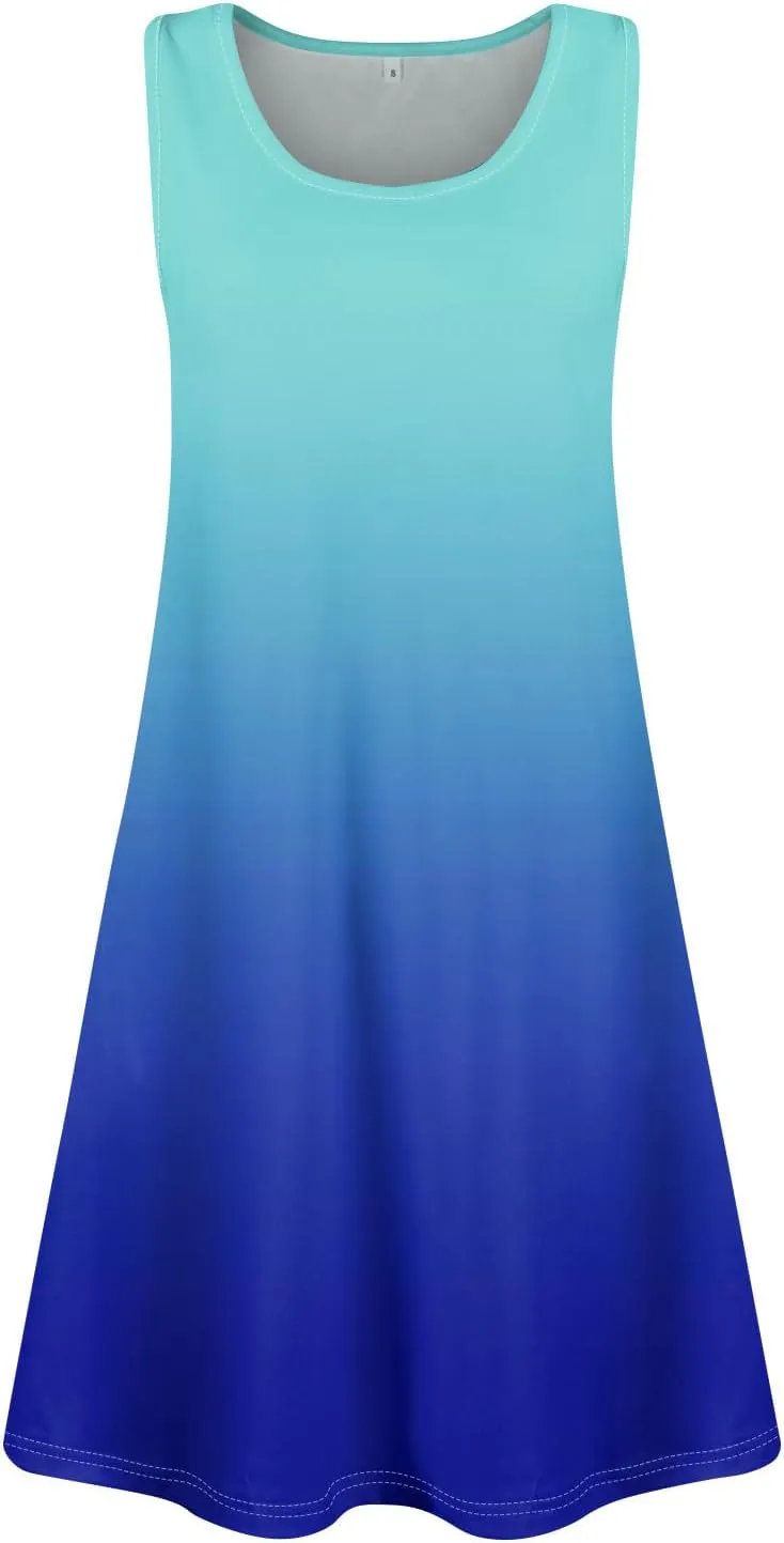 Womens Summer Dresses Sleeveless V Neck Mini Dresses Floral Print Sundresses Casual Tank Dresses Beach Cover Ups