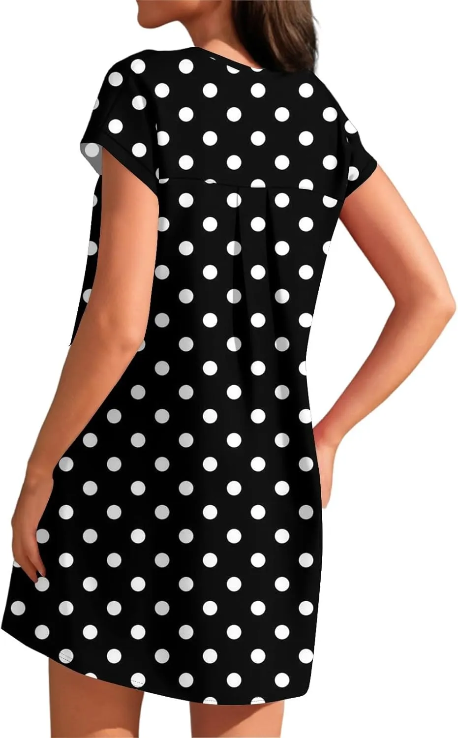 Women's Summer T Shirt Dress Casual Crewneck 2025 Short Sleeve Mini Sundress Loose Fit Mini Dresses with Pocket