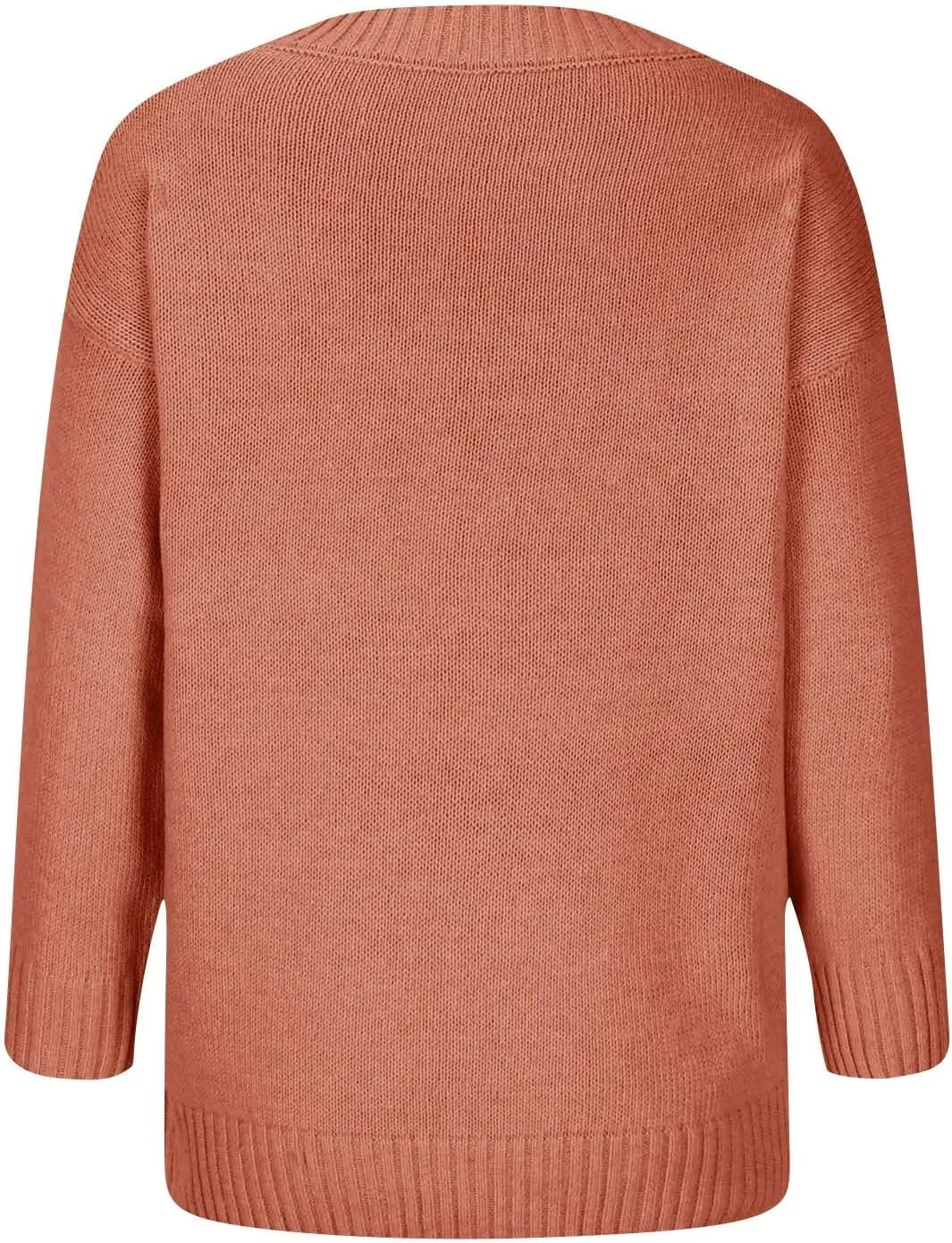 Womens Sweaters V Neck Fall Outfits 2024 Pullover Tops Winter Clothes Lightweight Long Sleeve Tops Casual Knit Shirts
