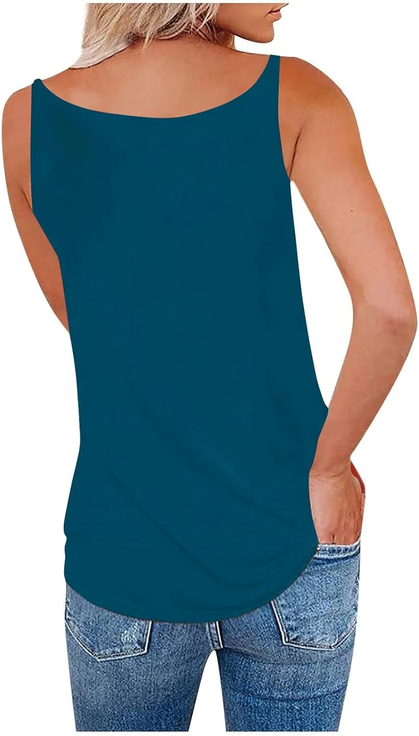 Women's Tank Tops Summer Fashion Half Zipper V Neck Sleeveless Blouses Casual Solid Loose Elegant Swing Beach Shirts