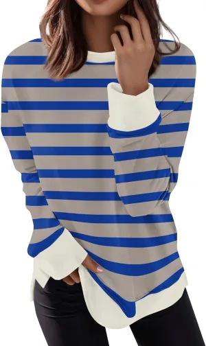 Womens Tunic Tops Trendy Dressy Casual Loose Fit Long Sleeve Crewneck Tops Blouses Shirts Fall Outfits Women Trendy