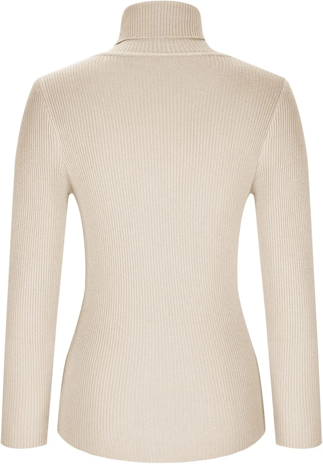 Womens Turtleneck Sweater Long Sleeve Ribbed Knit Sweater Fall Winter Fashion Tops 2024 Casual Trendy Tops Blouse