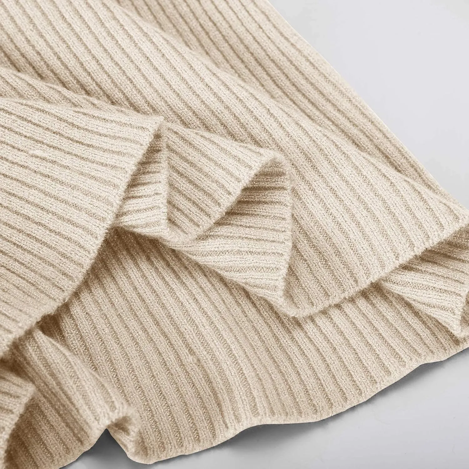 Womens Turtleneck Sweater Long Sleeve Ribbed Knit Sweater Fall Winter Fashion Tops 2024 Casual Trendy Tops Blouse