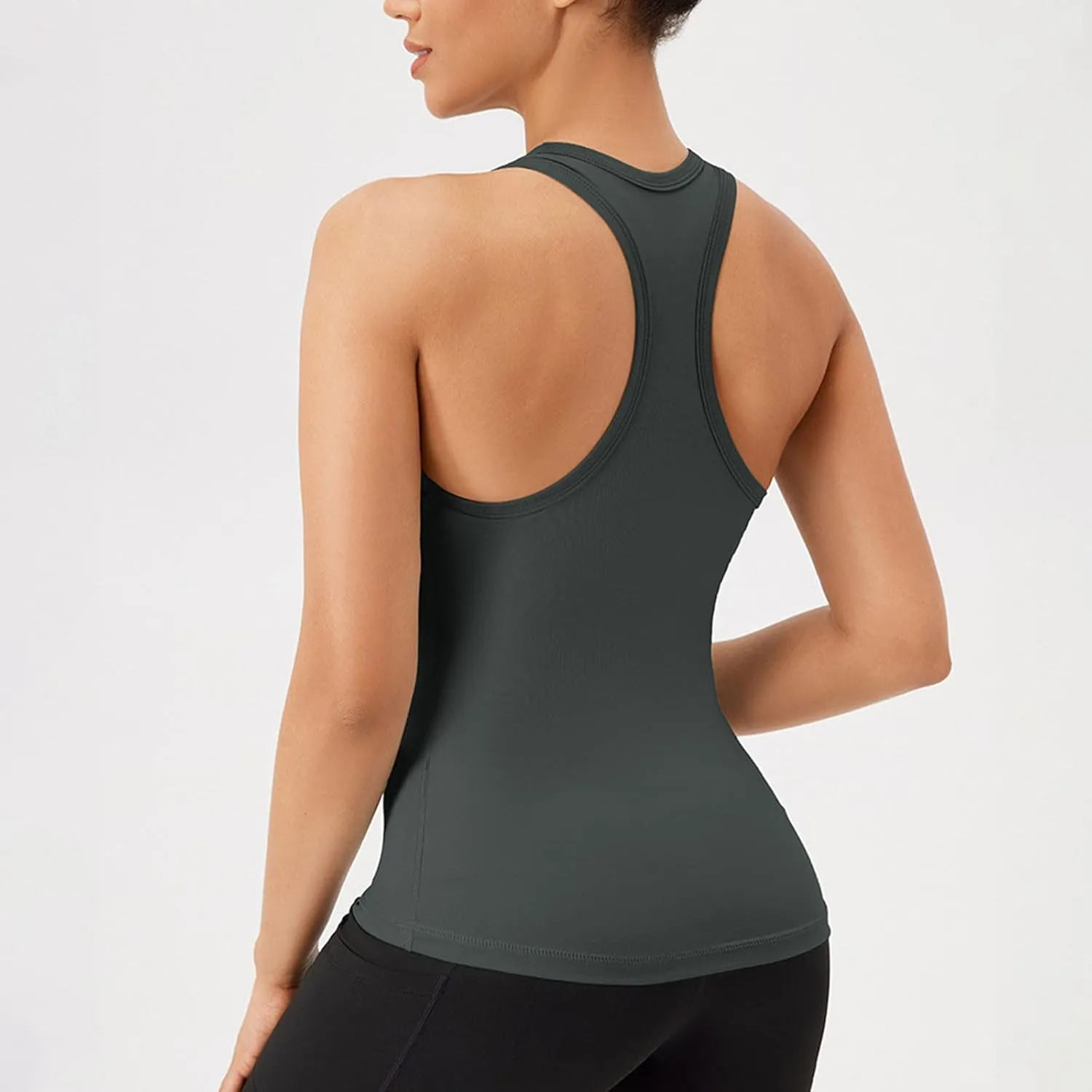 Women's Workout Racerback Sleeveless Tops Scoop Neck Athletic Tank Tops 2025 Summer Quick Dry Running Gym Yoga Shirts