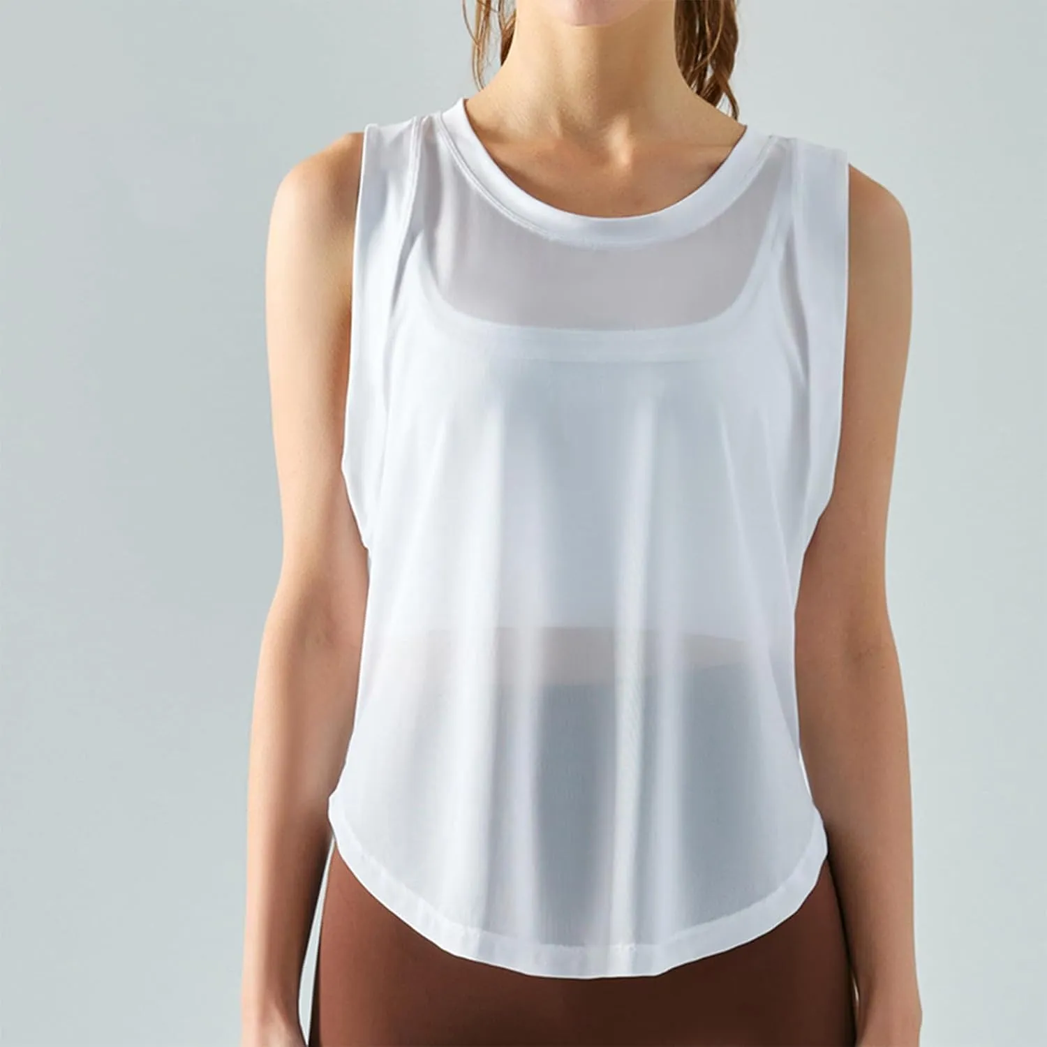 Workout Tank Tops for Women Summer Lightweight Tops Sleeveless Loose Athletic Gym Quick Dry Breath Mesh Yoga Shirts