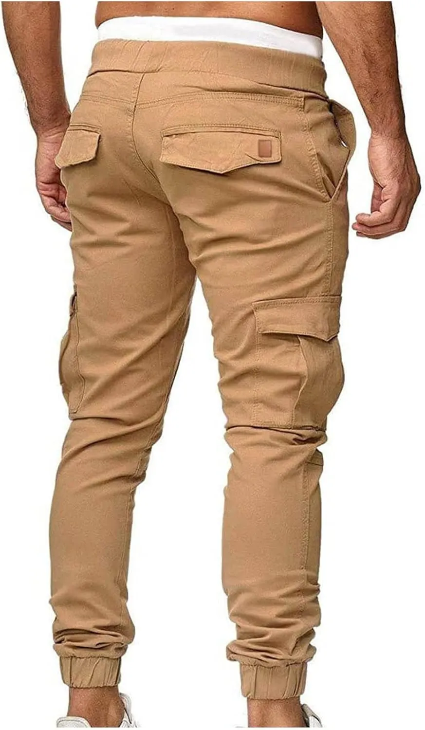 XUNRYAN Cargo Pants Men with Multi Pockets Casual Sweatpants Drawstring Joggers Outdoor Hiking Fishing Pants Activewear
