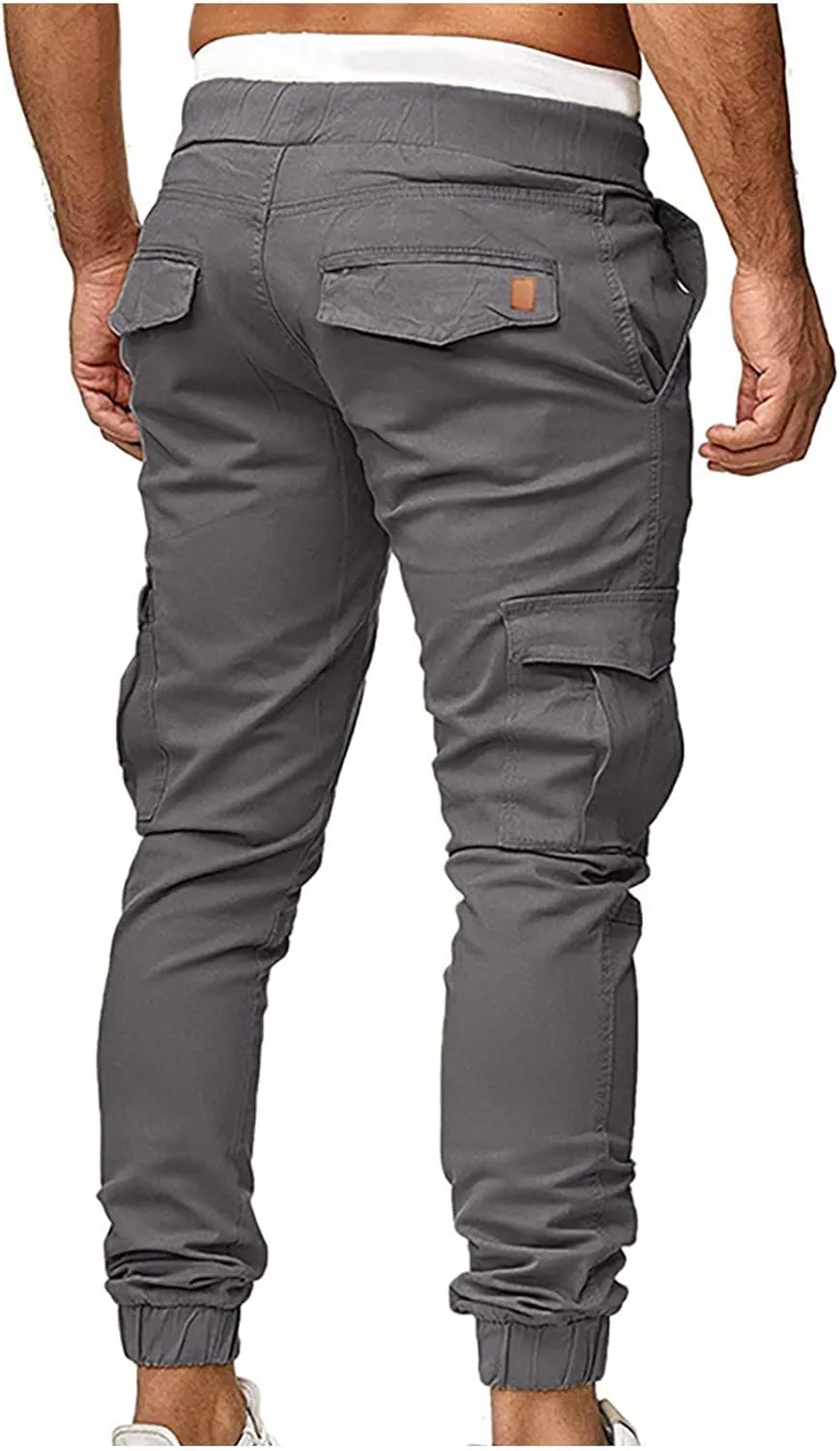 XUNRYAN Cargo Pants Men with Multi Pockets Casual Sweatpants Drawstring Joggers Outdoor Hiking Fishing Pants Activewear